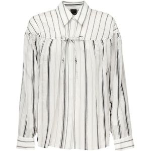 Pinko, Dames, Blouses & Shirts, Wit, Maat: M Katoen,