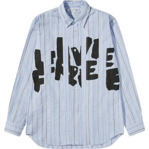 Comme des Garçons Shirt - Gebreide Trui - Blauw - Wol - Ronde Hals - Lange Mouwen