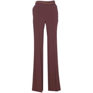 Elisabetta Franchi, Dames, Broeken, Rood, Maat: 2XS Leer,