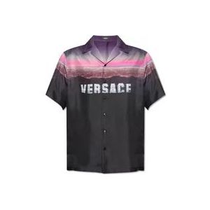 Versace Zijden shirt , Black , Heren , Maat: S