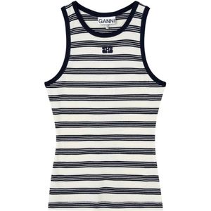 Ganni, Dames, Tops, Blauw, Maat: XS Katoen,