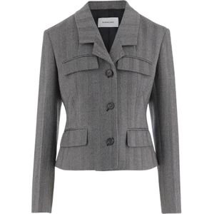 Ferragamo, Dames, Jassen, Grijs, Maat: S Wol,