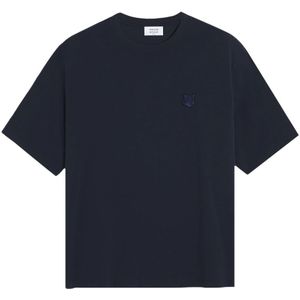 Maison Kitsuné, Heren, Tops, Blauw, Maat: L Katoen,