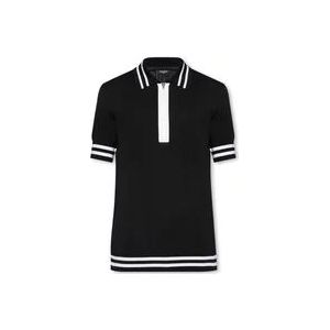 Balmain Polo shirt met monogram , Black , Heren , Maat: S