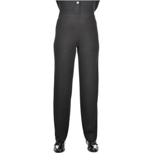 Gran Sasso, Dames, Broeken, Zwart, Maat: S Leer,