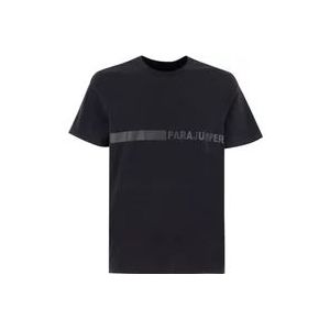 Parajumpers Katoenen Crewneck T-shirt met Print , Black , Heren , Maat: 2XL
