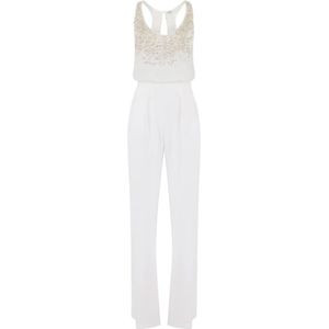 Elisabetta Franchi, Dames, Jumpsuits & Playsuits, Wit, Maat: XS Satijn,