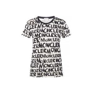 Moncler Gestreept T-shirt , Beige , Dames , Maat: S