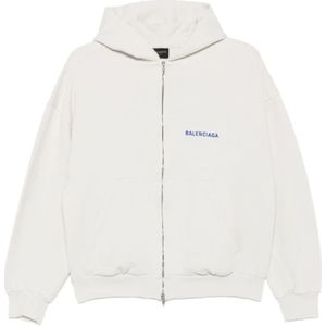 Balenciaga, Dames, Sweatshirts & Hoodies, Wit, Maat: M