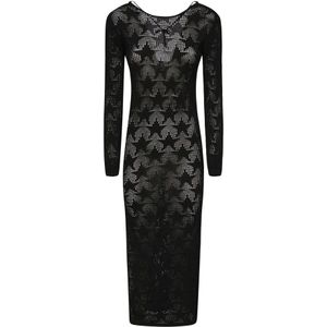 Akep, Dames, Jurken, Zwart, Maat: L