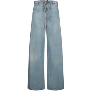 Msgm - Lichtblauwe Straight Jeans - Katoen