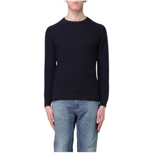 Emporio Armani, Heren, Truien, Blauw, Maat: 2XL Wol,