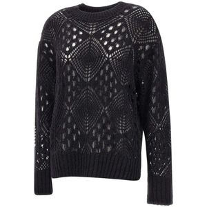 Maurizio Mykonos, Dames, Truien, Zwart, Maat: M Wol,