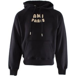 Ami Paris, Heren, Sweatshirts & Hoodies, Blauw, Maat: L Katoen,