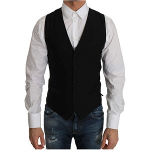 Dolce & Gabbana, Heren, Pakken, Zwart, Maat: XS Wol,