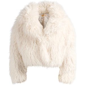 Michael Kors - Korte Boxy Jas - Wit - Dames - Nepbont