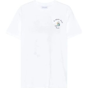 Maison Labiche, Heren, Tops, Wit, Maat: S Katoen,