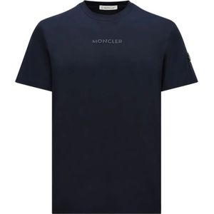 Moncler, Heren, Tops, Blauw, Maat: XS Katoen,