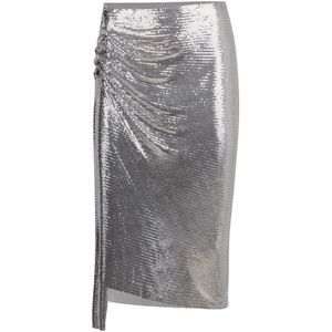 Rabanne, Dames, Rokken, Grijs, Maat: XS