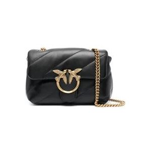 Pinko Love Puff Crossbody Tas , Black , Dames , Maat: ONE Size