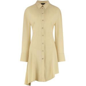 Mugler, Dames, Jurken, Beige, Maat: S Viscose,