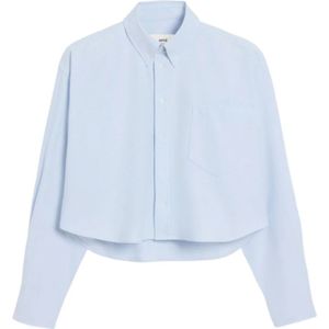 Ami Paris, Dames, Blouses & Shirts, Blauw, Maat: S