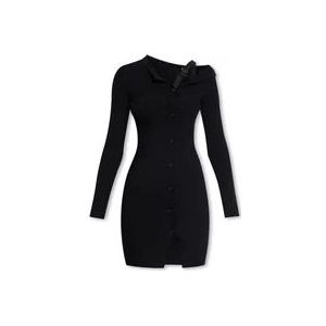 Jacquemus Colin geribbelde jurk , Black , Dames , Maat: 3XS