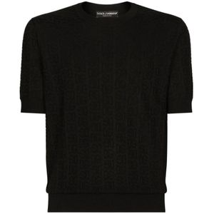 Dolce & Gabbana, Heren, Truien, Zwart, Maat: 2XL Zijde,