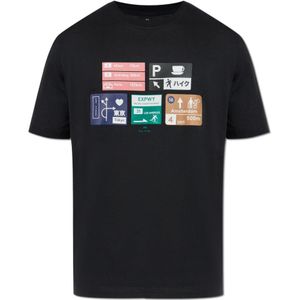 PS By Paul Smith, Heren, Tops, Zwart, Maat: L Katoen,