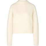 Relaxed fit wollen pullover met alpaca in gebreide look