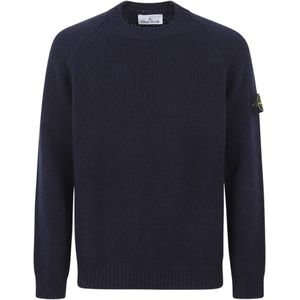 Stone Island, Heren, Truien, Blauw, Maat: M Wol,