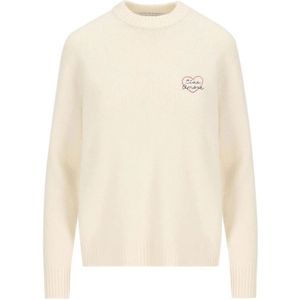 Giada Benincasa, Dames, Truien, Beige, Maat: S Wol,