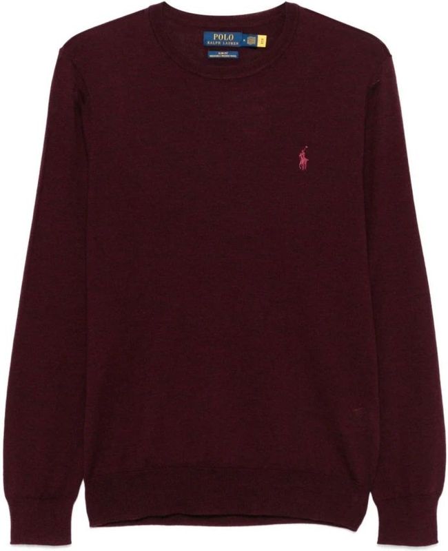 Ralph Lauren - Bordeaux - Wollen Trui - Heren - Slim-fit - Lange Mouwen