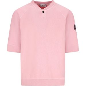 Stone Island, Heren, Tops, Roze, Maat: S