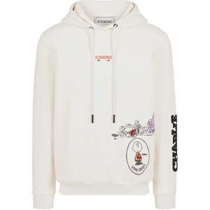 Iceberg, Heren, Sweatshirts & Hoodies, Wit, Maat: M Katoen,