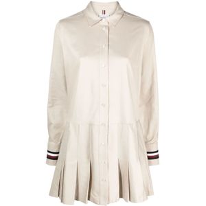Tommy Hilfiger, Dames, Jurken, Beige, Maat: 2XS Katoen,