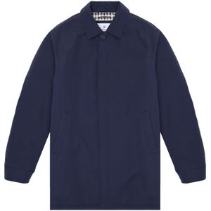 Aquascutum, Heren, Mantels, Blauw, Maat: M Leer,