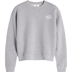 Maison Kitsuné, Dames, Sweatshirts & Hoodies, Grijs, Maat: L Katoen,