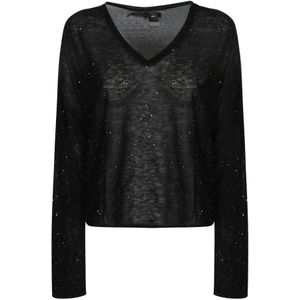 Pinko, Dames, Truien, Zwart, Maat: L Wol,