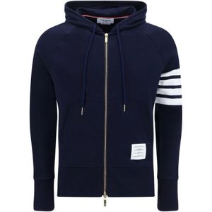 Thom Browne, Heren, Sweatshirts & Hoodies, Blauw, Maat: M Katoen,