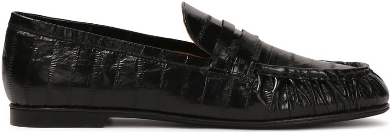 Kazar - Gestempeld Leren Instap Halfschoenen - Zwart - Dames