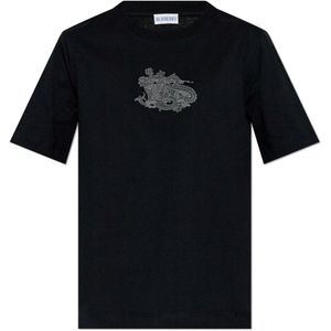 Burberry, Dames, Tops, Zwart, Maat: L Katoen,