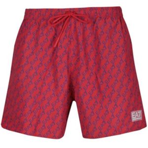 Emporio Armani Ea7, Heren, Badkleding, Rood, Maat: L