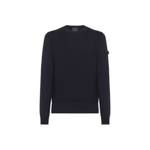 Peuterey Comfortabele Gebreide Crew Neck Sweater , Blue , Heren , Maat: M