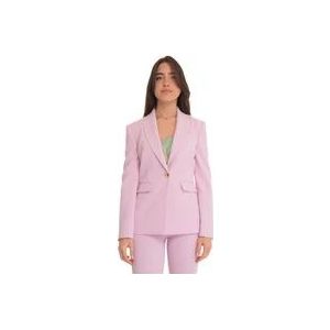 Pinko Humanuaca Jacket with 1 button , Pink , Dames , Maat: XL