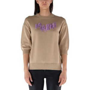 Marni, Dames, Sweatshirts & Hoodies, Bruin, Maat: M Katoen,