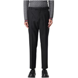 Gucci, Heren, Broeken, Zwart, Maat: M Wol,