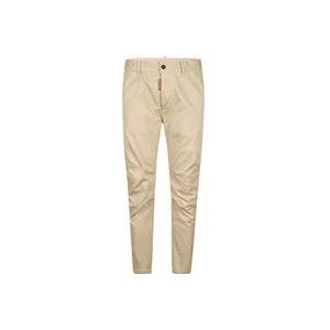 Dsquared2 Stijlvolle Beige Chino`s voor Heren , Beige , Heren , Maat: S