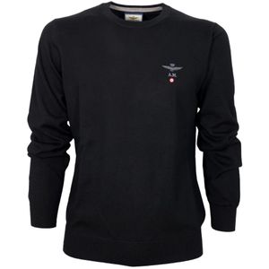 Aeronautica Militare, Heren, Sweatshirts & Hoodies, Zwart, Maat: 2XL Wol,