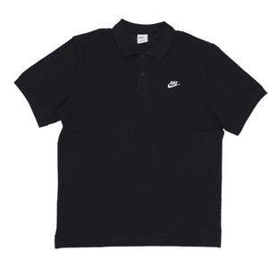 Nike Essentiële Piqué Polo Zwart/Wit , Black , Heren , Maat: L